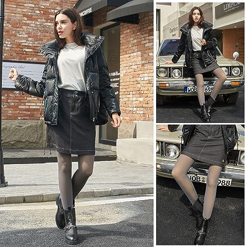 Image of UISLII Fleece Lined Tights Women, Warm Pantyhose leggings Women,Fake Translucent Thermal Skin Colored Tights for Winter