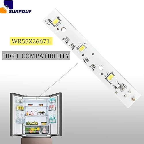 Miniatura 3 de SURPOUF WR55X26671 Tablero de luz LED se adapta a refrigeradores GE Reemplazar wr55x26671 ge Refrigerador led Light Reemplazo 4468532 AP6035586
