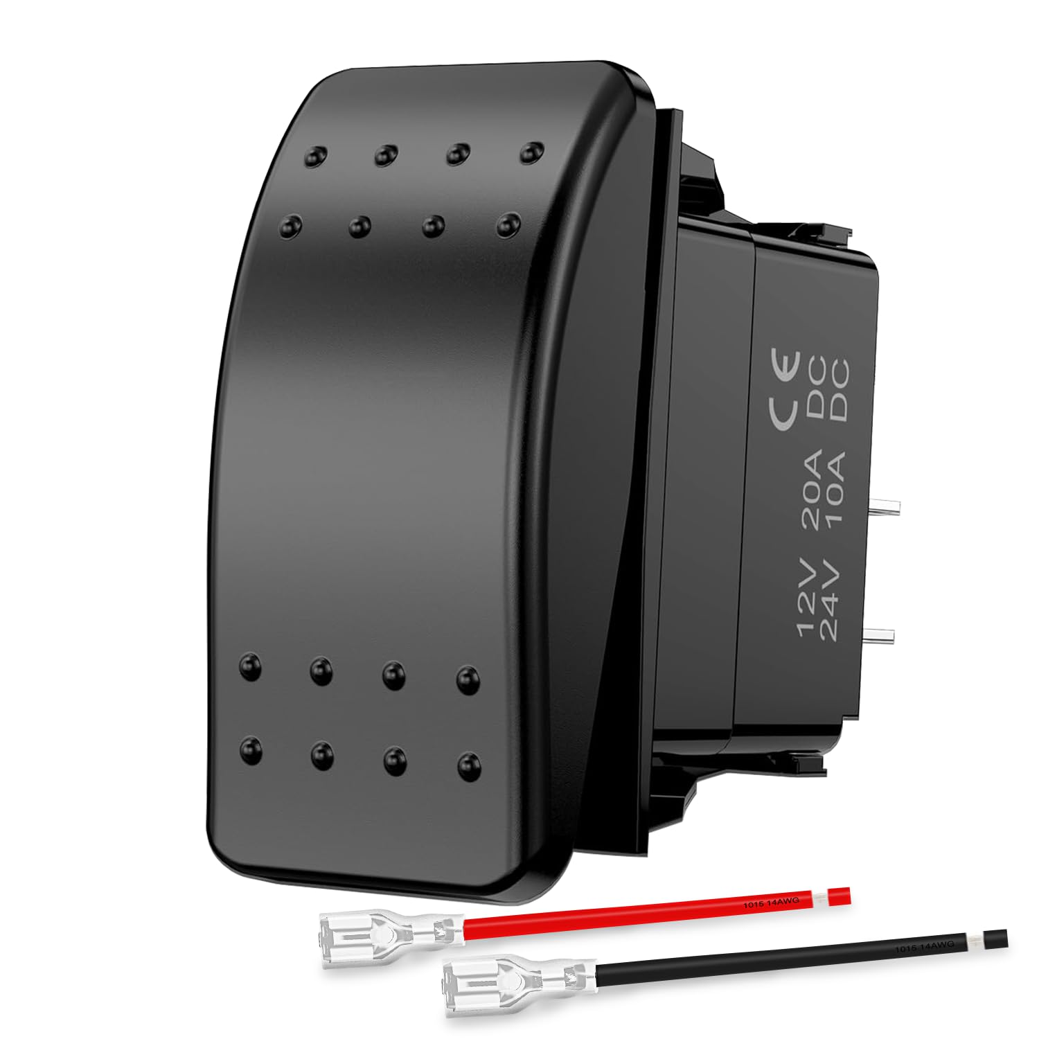 Nilight Marine Rocker Switch Toggle Switch 2 Pin On Off SPST Switches 20A/12V 10A/24V Waterproof Switch with Jumper Wires Set for Cars Trucks Boats