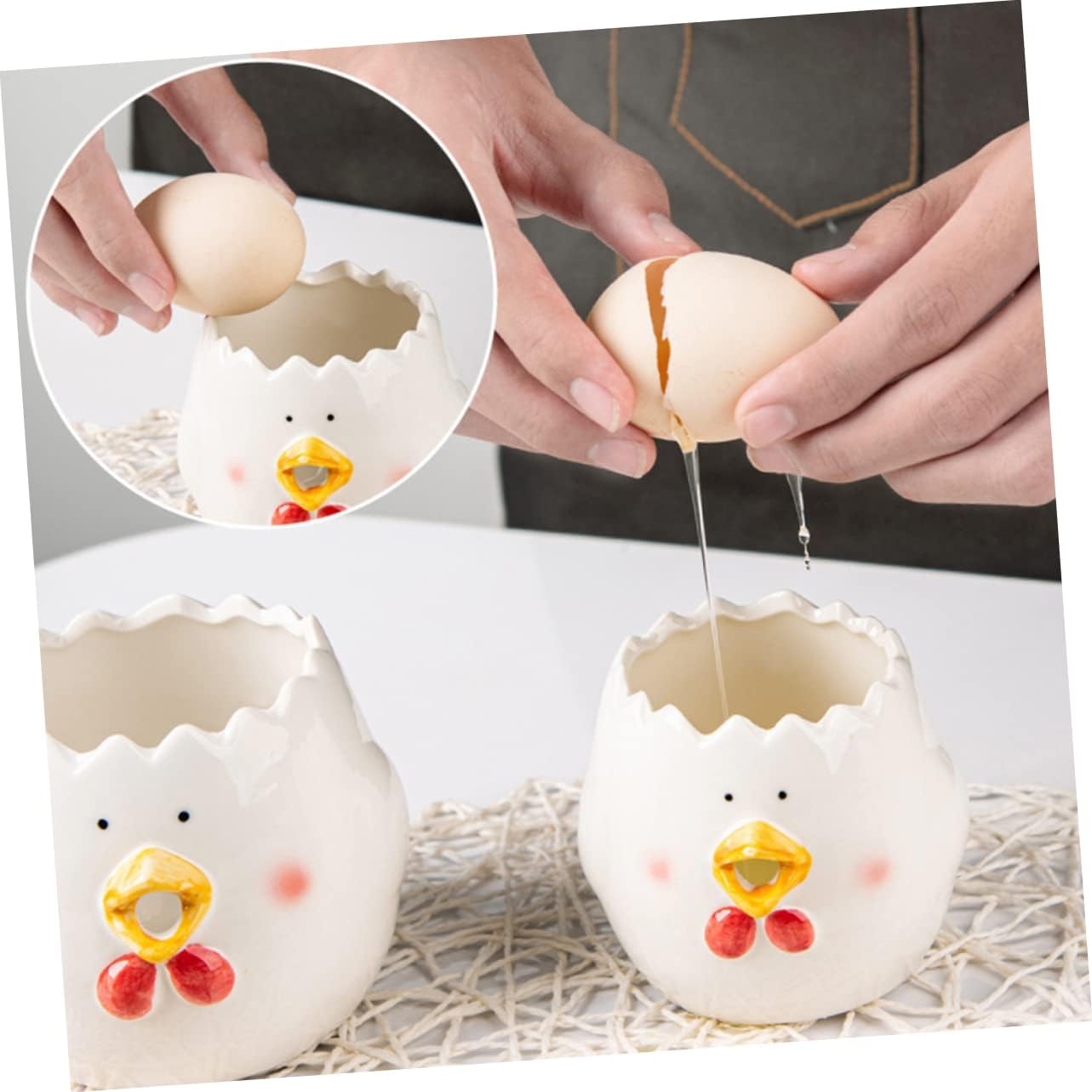 Ceramic Separator Cute Efficient Yolk and White Separator for Cooking Kitchen Gadget for and Baking Enthusiasts