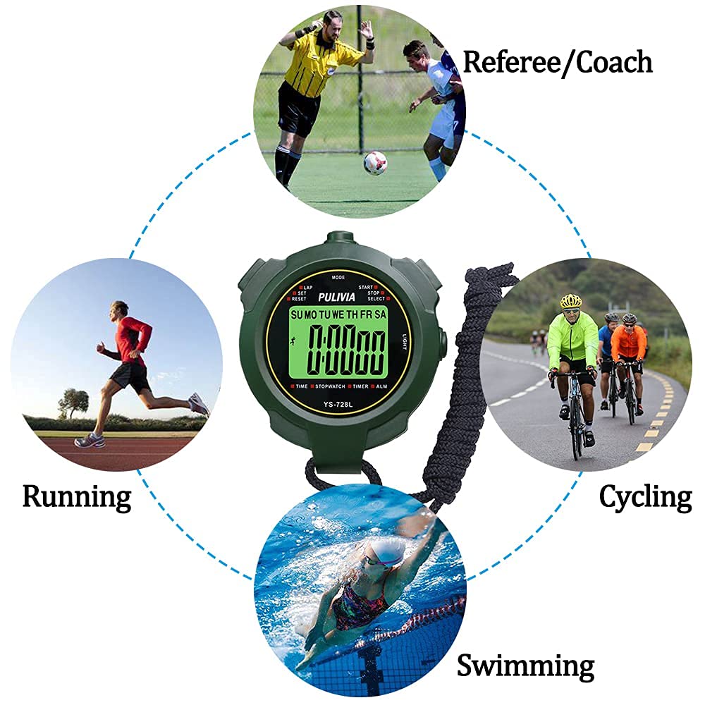 Buy PULIVIA Sports Stopwatch Timer Lap Split Memory Stopwatch with