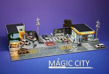Amazon | 1/64 Magic City ジオラマ ミニカーJS修理場