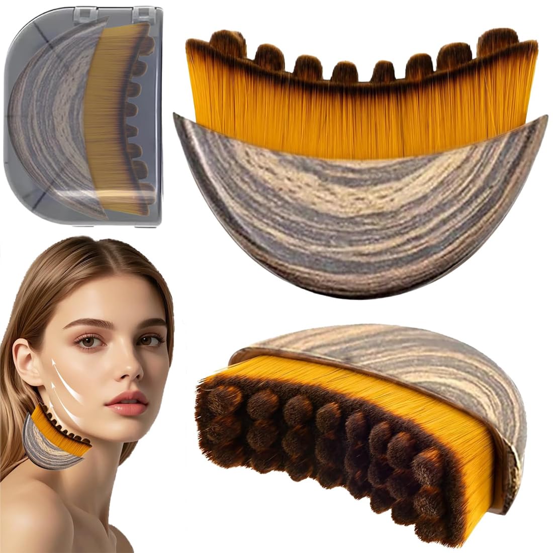 KMOTID face Lymphatic brush | face contouring brush | facial massage brush | facial massage brush for glowing skin | face contouring tool for slim face | skin rejuvenation [pack of 1]-picture-32