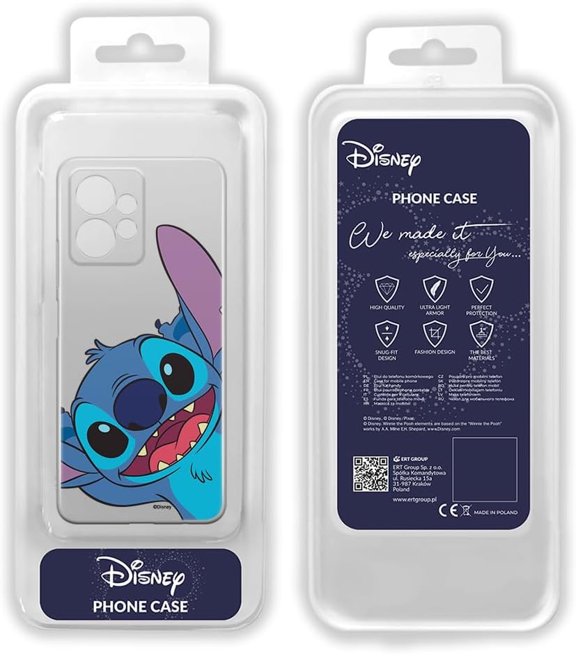 ERT GROUP Mobile Phone case for Xiaomi REDMI Note 12 4G Original and Officially Licensed Disney Pattern Stitch 016 optimally adapted to The Shape of The Mobile Phone, Partially Transparent