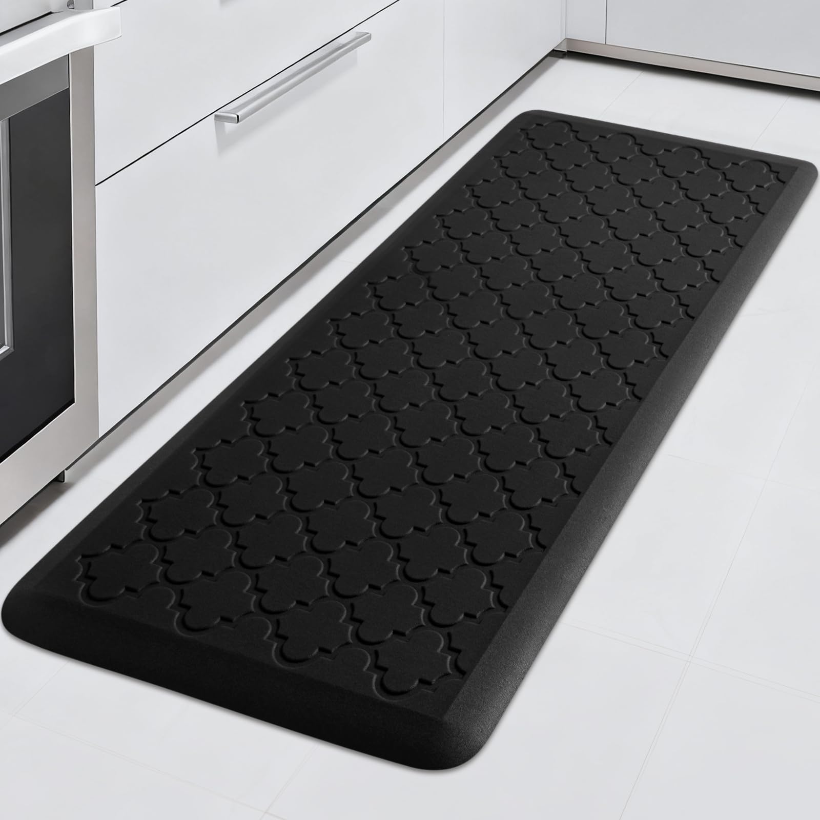 TranquilRelax Tappetino da cucina spesso 12,7 cm, anti-fatica, impermeabile, antiscivolo, ergonomico, comodo, per casa, cucina, ufficio, lavanderia, 43,9 x 119,4 cm, nero