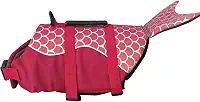Izefia Colete salva-vidas para cães, colete salva-vidas com alça, colete salva-vidas para cães pequenos, cachorros grandes, vermelho, sereia, PP