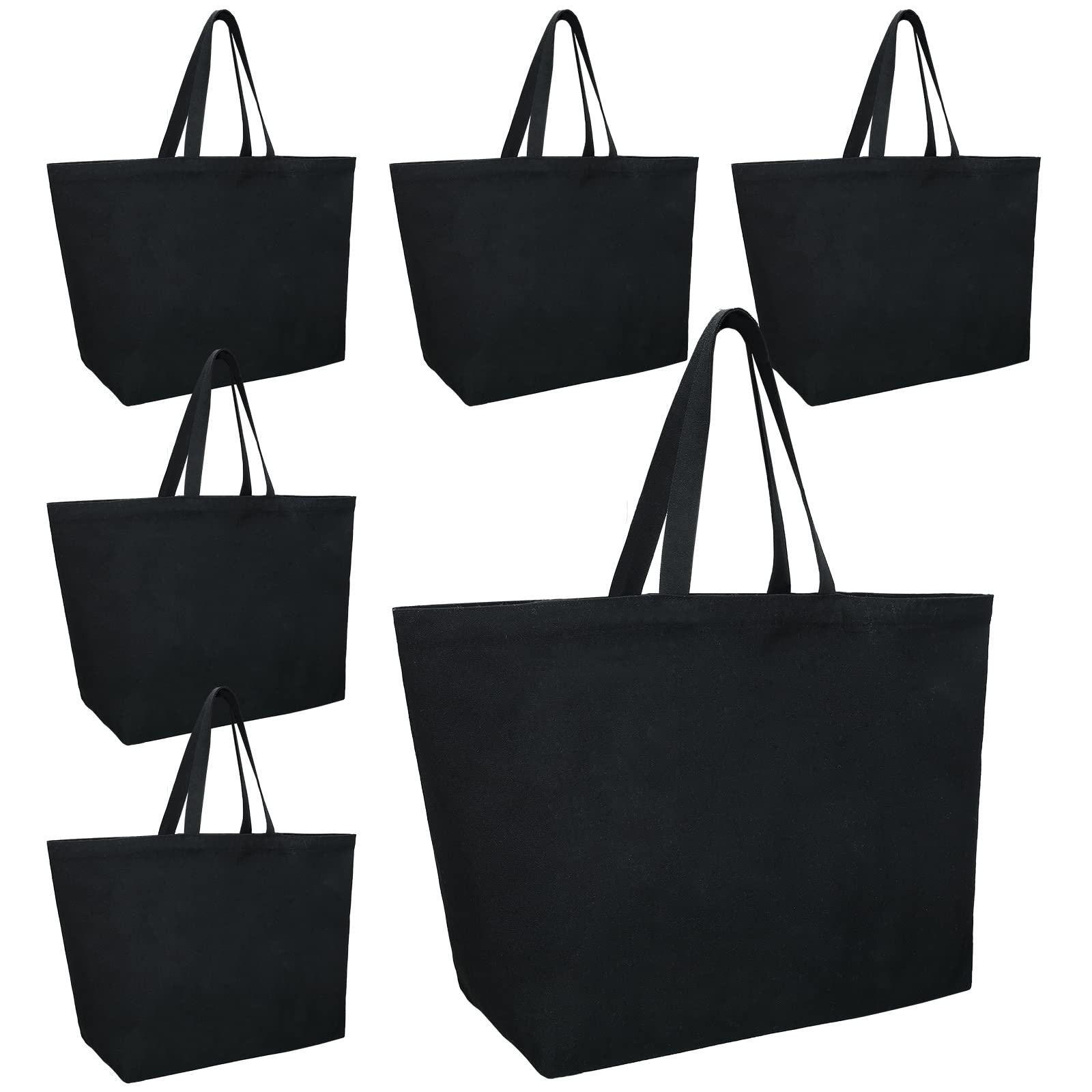 バッグ anytee Super Black Canvas Tote BIG Amazon.com: Sweetude 6 Extra Large Canvas Tote Bags Black XL Heavy