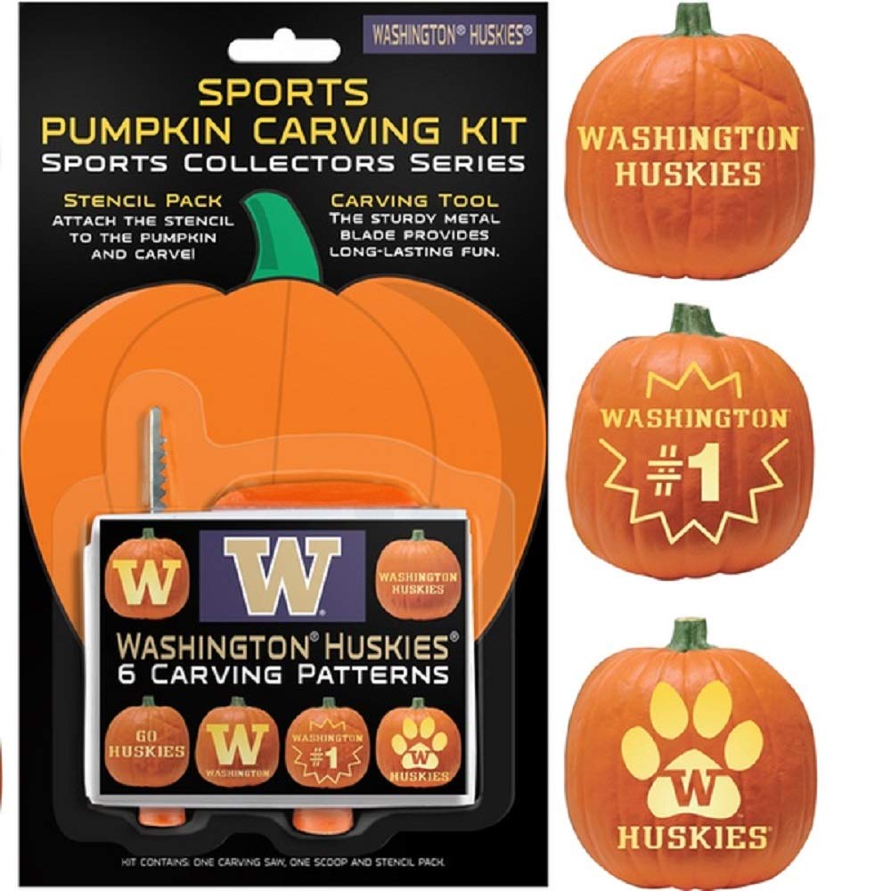 NCAA Team Logo Pumpkin Carving Kit University of Washington Huskies