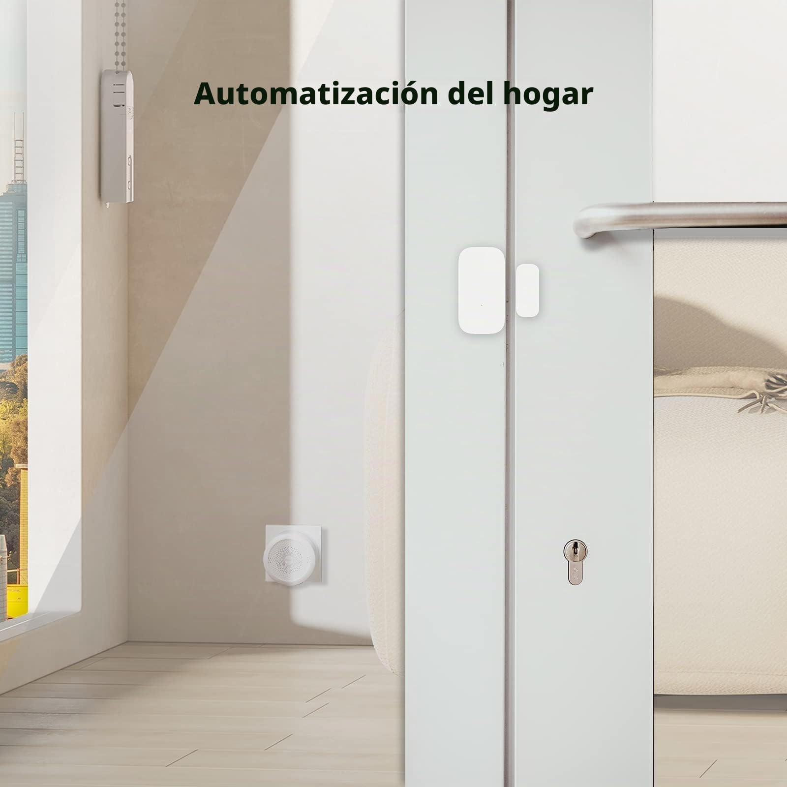 Aqara Control de Cortinas Enrollables E1, Requiere AQARA HUB, Programación y Control de Voz, Batería Recargable de Larga Duración, Compatible con HomeKit, Alexa, Google Assistant e IFTTT