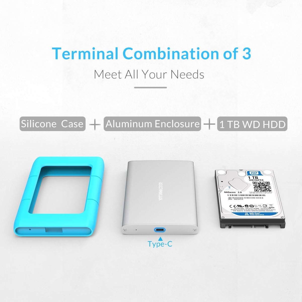 Crаzу Clеаrаnсе Yottamaster Aluminum 2.5 Inch USB C 1TB External Hard Drive HDD USB3.1 Gen1 T100C3