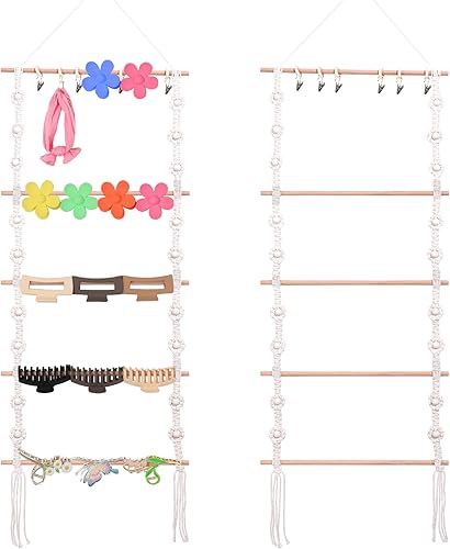 Organizador colgante de pinzas para el cabello, organizador y almacenamiento de pinzas de garra rosadas para mujeres y niñas, soporte para pared,