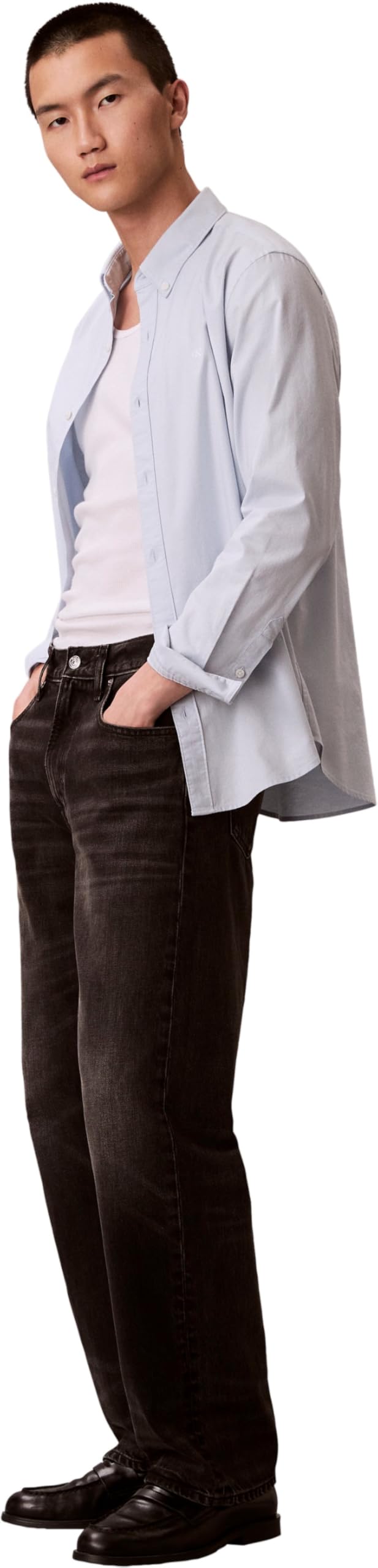 Calvin Klein Camisa Hombre Solid Oxford Classich Shirt Camisa Informal