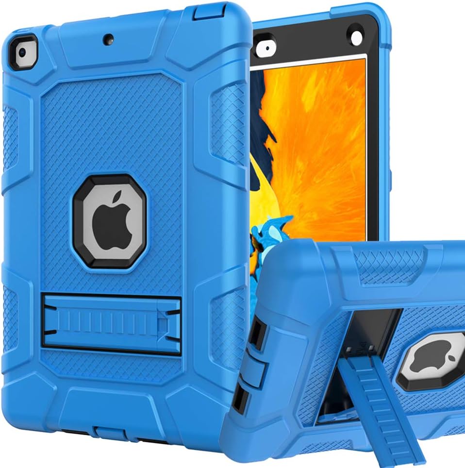 ranticeiPad Mini 5 Case, iPad Mini 4 Case, Hybrid Three Layer Armor Shockproof Rugged Drop Protection Cover Case Built with Kickstand for iPad Mini 4/5 7.9 Inch (Blue+Black)