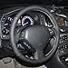 Loncky Black Genuine Leather Auto Custom Steering Wheel Covers for Infiniti G37/ Infiniti G35/ Infiniti EX35 /Infiniti EX25/ Infiniti EX37/ Infiniti Q60/ Infiniti QX50/ Infiniti Q40/ Infiniti IPL G