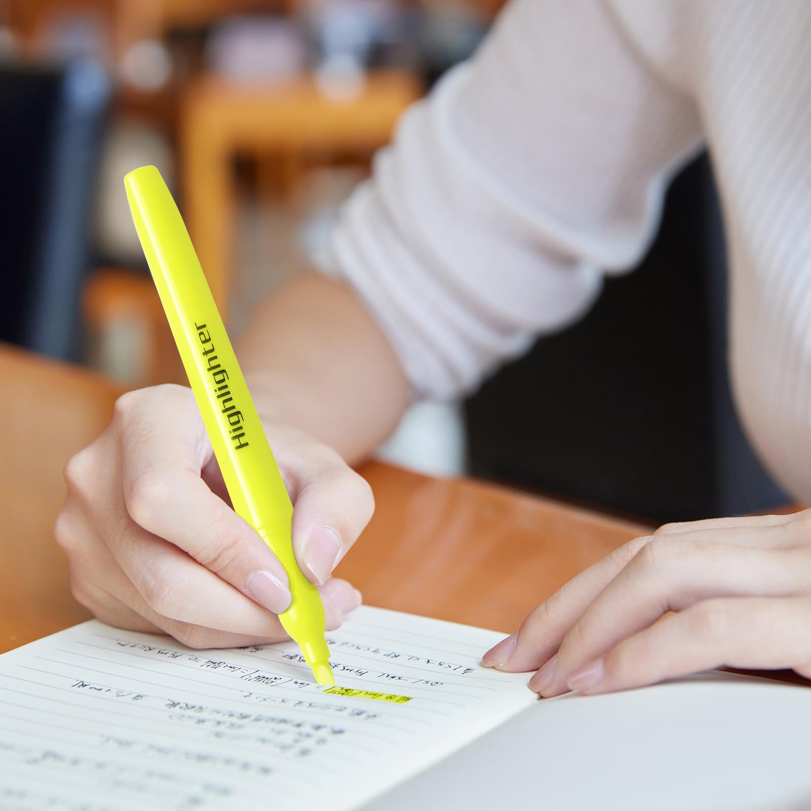 Zorfeter 30 Stück gelbe Textmarker, helle Textmarker, Keilspitze, kein Ausbluten, fluoreszierende Schulbedarf für Büro/Lehrer