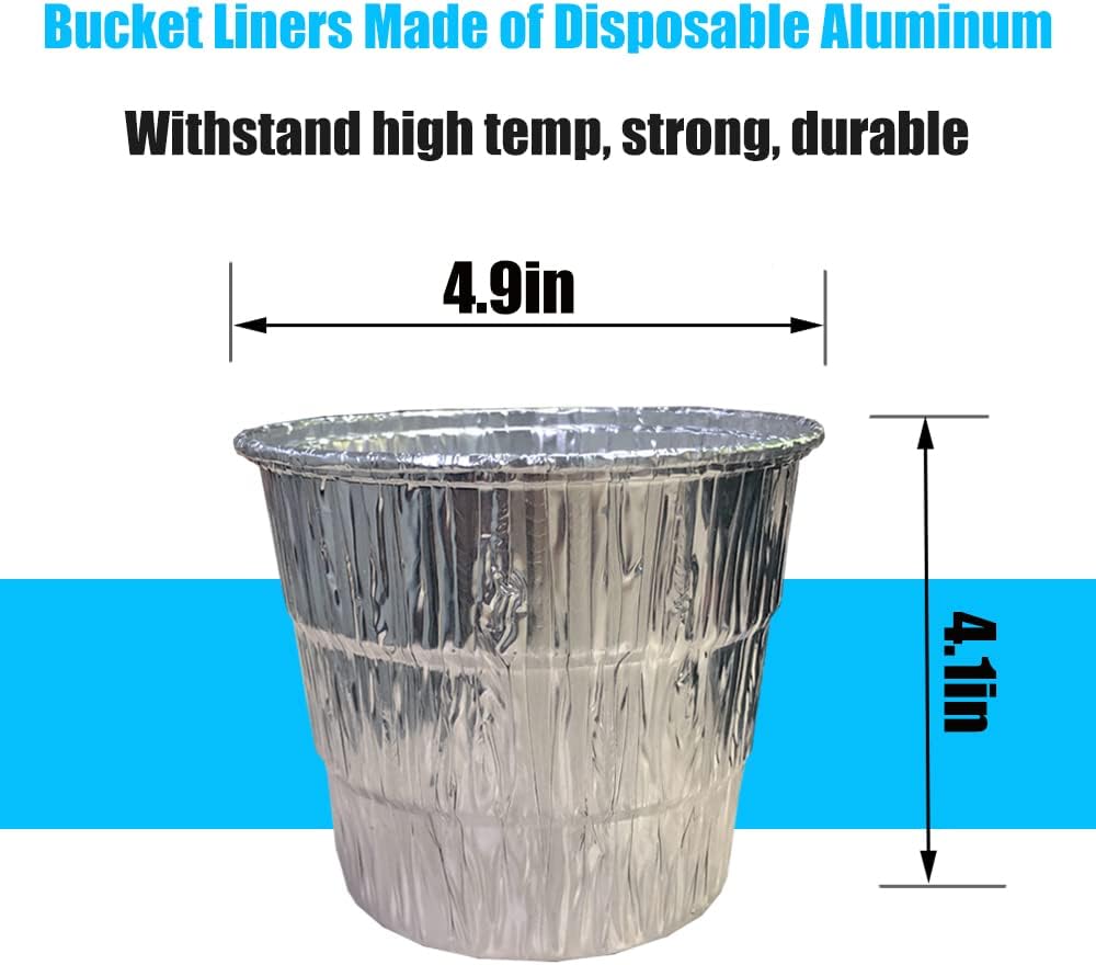 15 Pack Grease Bucket Liner for Traeger Pro Series 575 780 20 22 34 Series, Ironwood 650 885, Z Grills, Green Mountain Grills, Grill Drip Tray for Traeger BAC407z Disposable Foil image 2