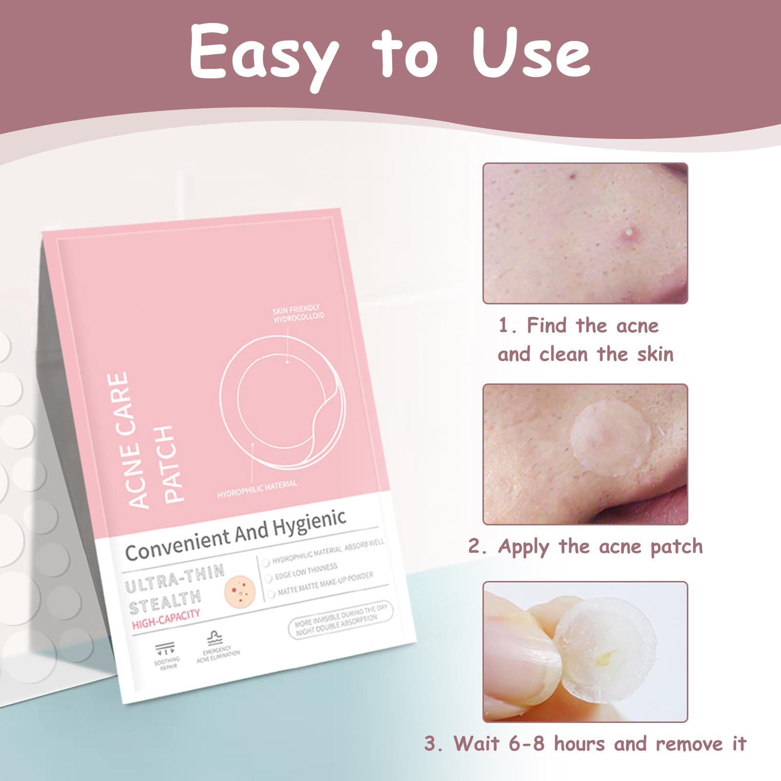 360 Piezas Parches para Acné Hidrocoloides, Parches para Granos Día y Noche, Pimple Patch Parches Anti Acne Impermeables Transpirables, Absorbe el Pus Reduce Cicatrices, Todo Tipo de Piel 10mm/12mm