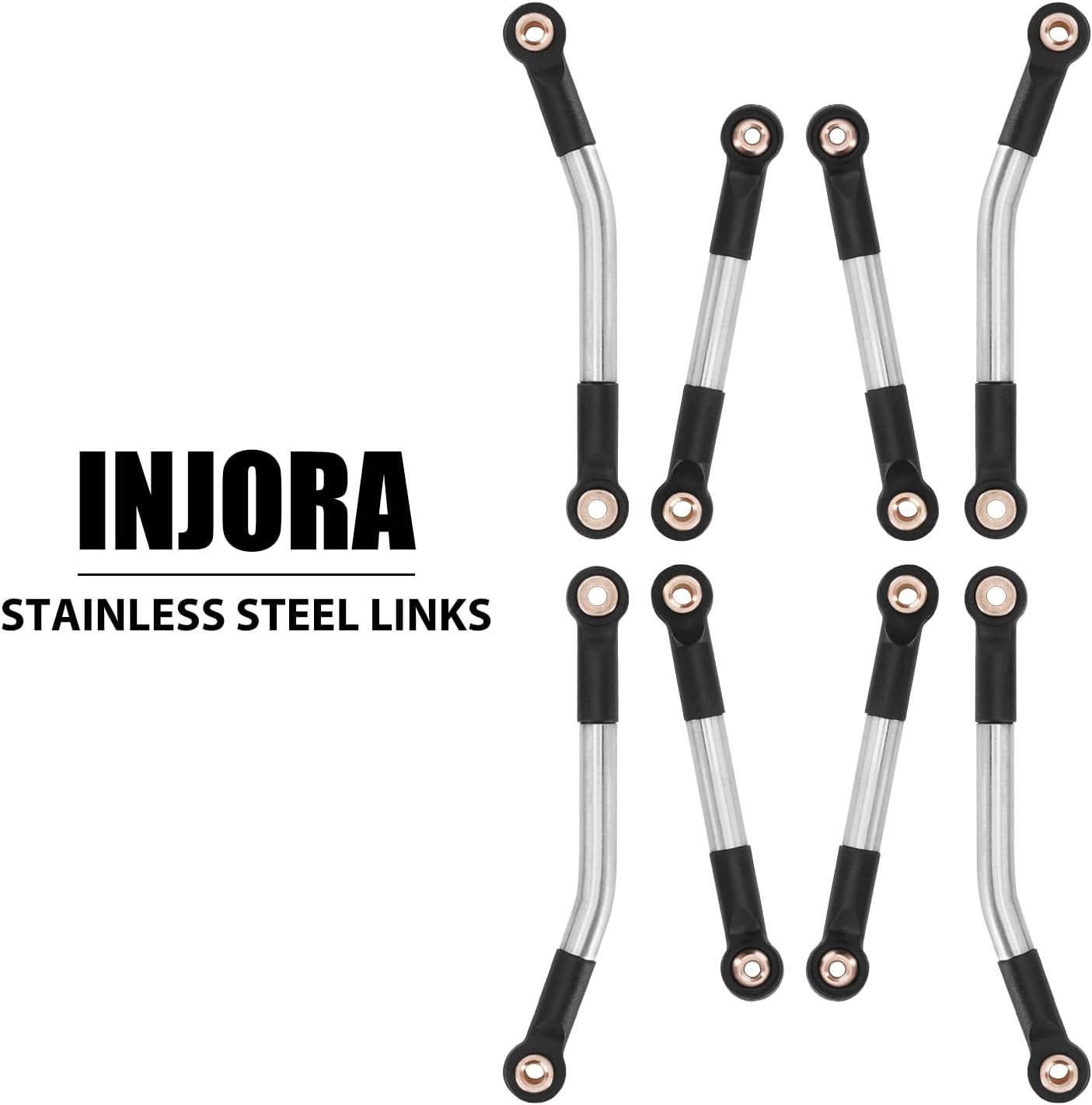 INJORA Stainless Steel High Clearance Chassis Links for FMS FCX24 1/24 RC Crawler Upgrade