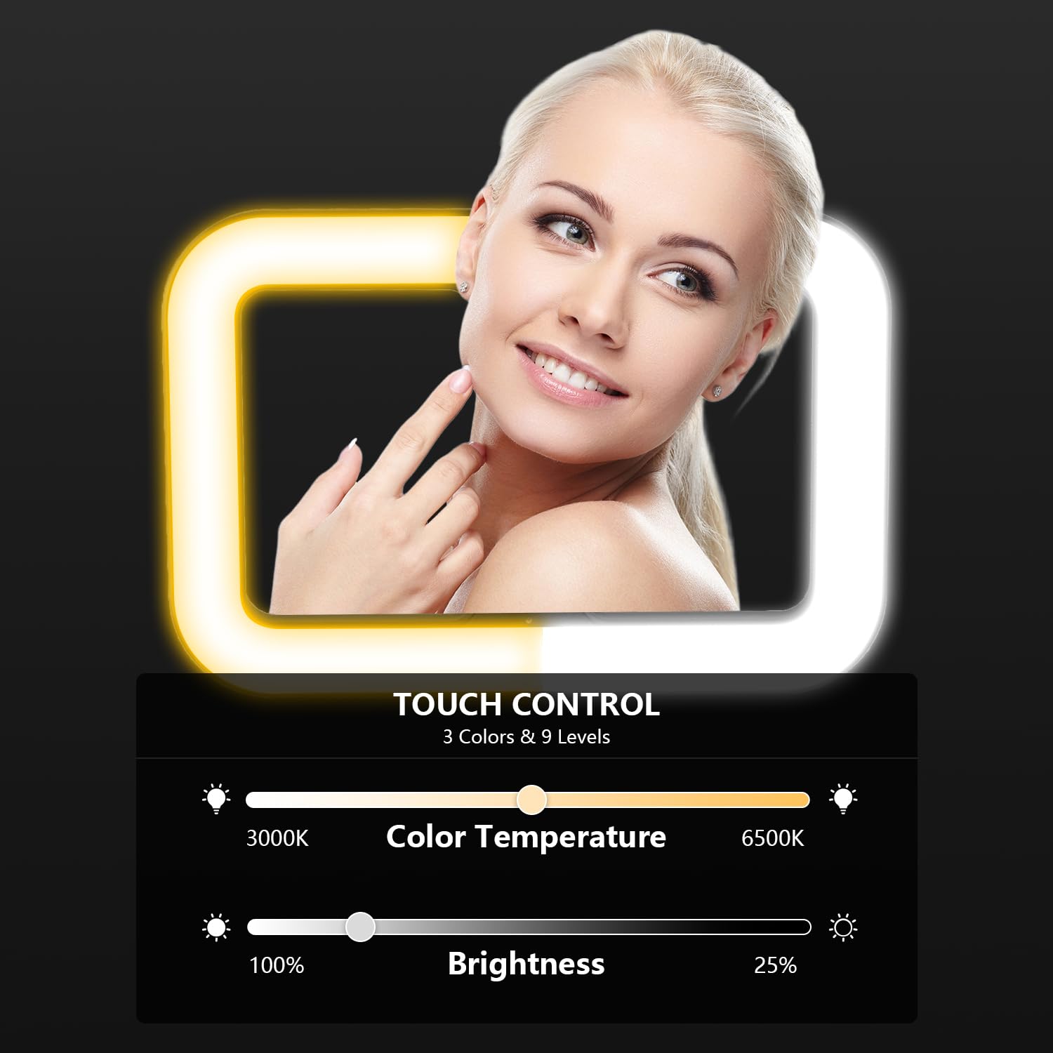 Luce ad anello per selfie con supporto, treppiede con luci LED dimmerabili, treppiede estensibile per fotografia, registrazione video, streaming live, trucco