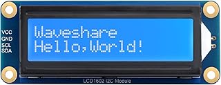 waveshare LCD1602 I2C Module AiP31068 Controller,16x2 Characters LCD Display,White Color with Blue Background 3.3V/5V, for Arduino/Raspberry Pi/Raspberry Pi Pico/Jetson Nano/ESP32/STM32