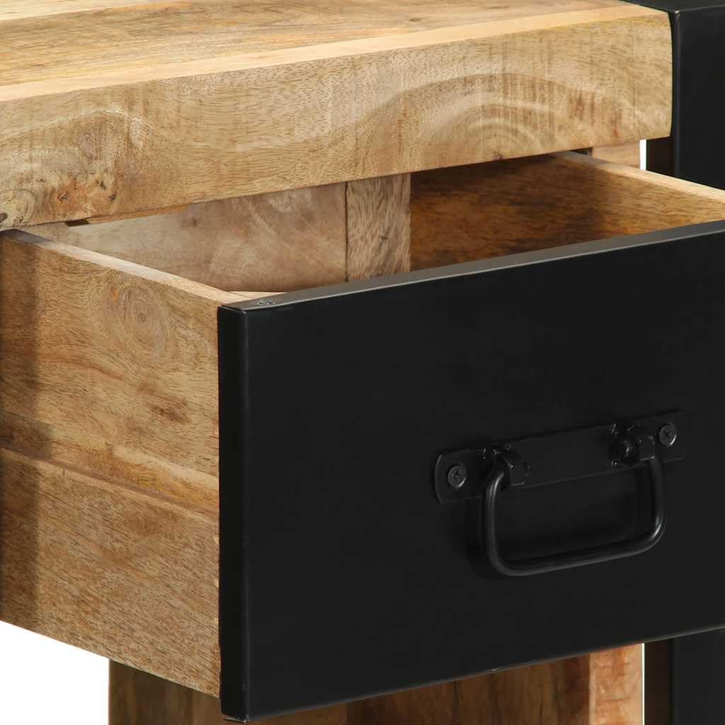 Wandmontierter Nachttisch aus massivem Mangoholz mit Stauraum, robuste Hartholz-Konsole für Schlafzimmer, stabile Ablagefläche für Bücher und Deko