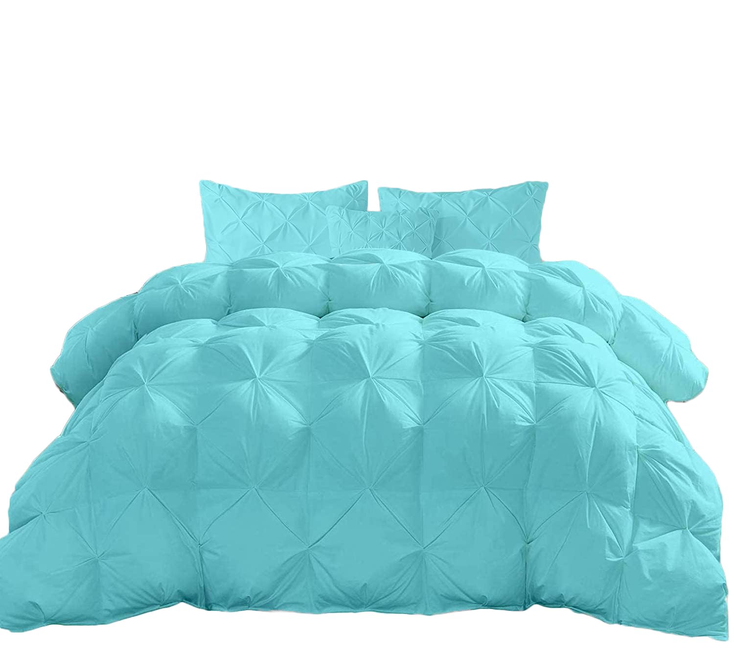 Jackson Hole Home Elegant Life Style 1000-TC Pinch Pleated Down Alternative Comforter Twin Size 68 x 86 Inches 1pc Comforter & 2 pcs Pillow Covers, 700 GSM & All Side Corner Tabs 100% Egyptian Cotton