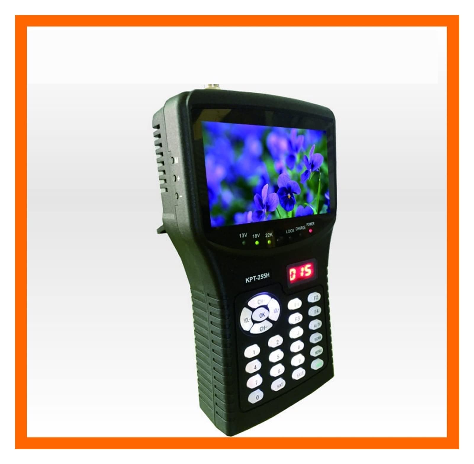 Medidor de Intensidad de señal de TV, KPT-255H DVB-S2 FTA C KU Medidor de buscador satelital Digital de Banda con MPEG-2 / MPEG-4 Mejor Que KPT-955H,Buscador de satélites