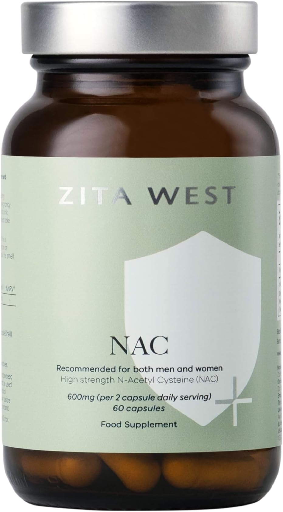 Zita West - High Strength N-Acetyl Cysteine (NAC) 600mg per 2 Capsules - Premium Nutritional Supplement for Men and Women - 60 Vegan Capsules (1 Month Supply)