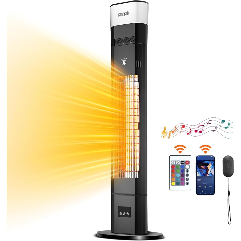 25/mo Finance Pasapair Electric Patio Heater with Bluetooth Speaker