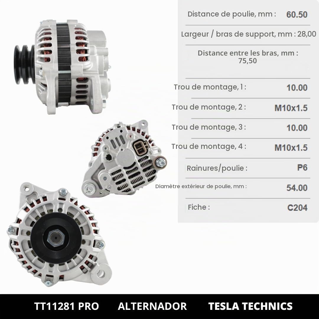 TT11281 PRO Alternateur pour voiture 12V, 150A. Compatible avec BMW.Excellent rapport qualité-prix. Installation facile et garantie.