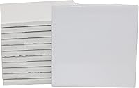Creative Hobbies 12-Pack Glossy White Ceramic Tiles 4.25x4.25in - Alcohol Ink Painting, Crafts, Coasters, No-Kiln Ready-to-Paint Ceramics