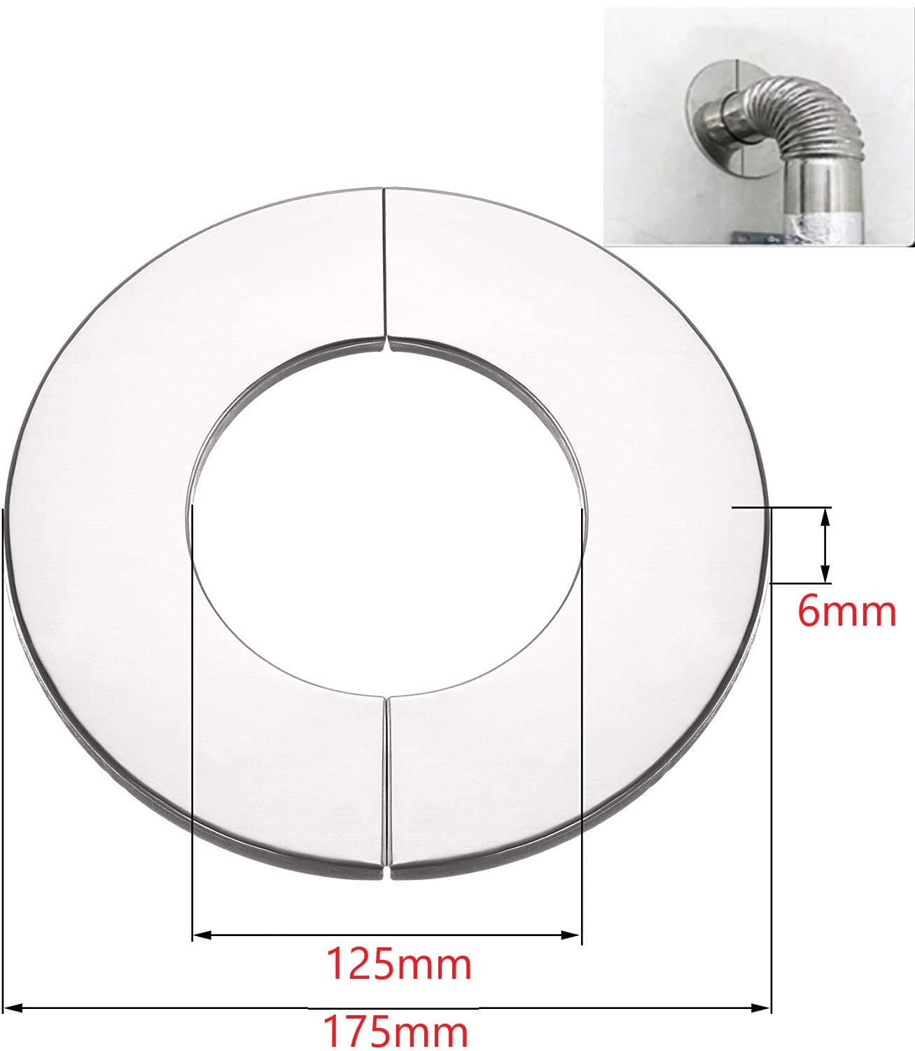 Rozet met veer 155 mm Dikwandig staal zwart | Heating World