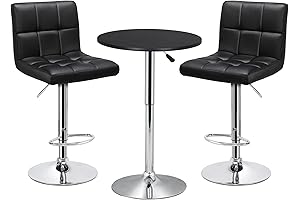 Yaheetech 3-Piece Round Bar Table with Stools