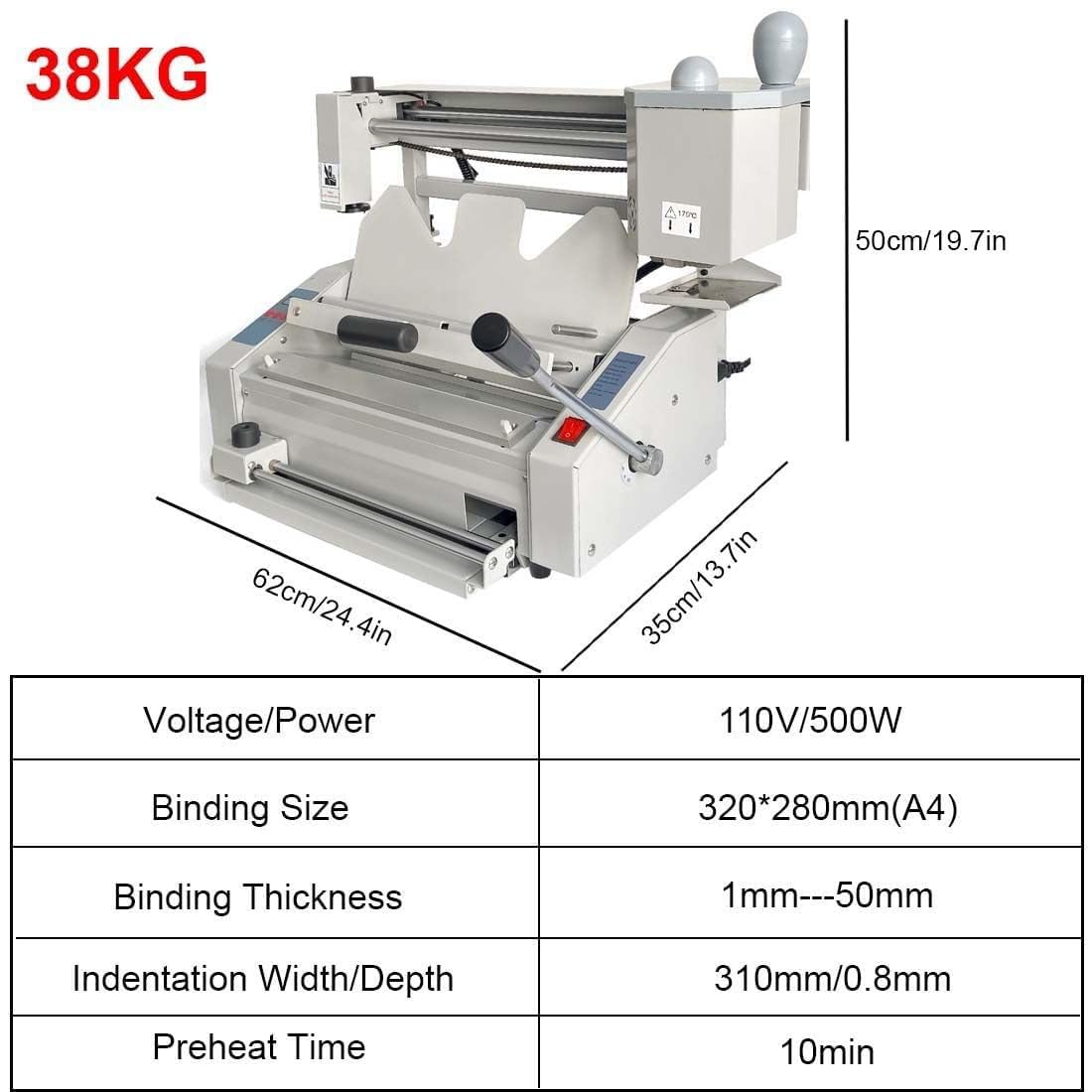 Colla macchina per rilegatura, tecnologia hot melt, controllo digitale della temperatura, spessore di rilegatura 0,1 mm-50 mm, ideale per libri di carta e quaderni