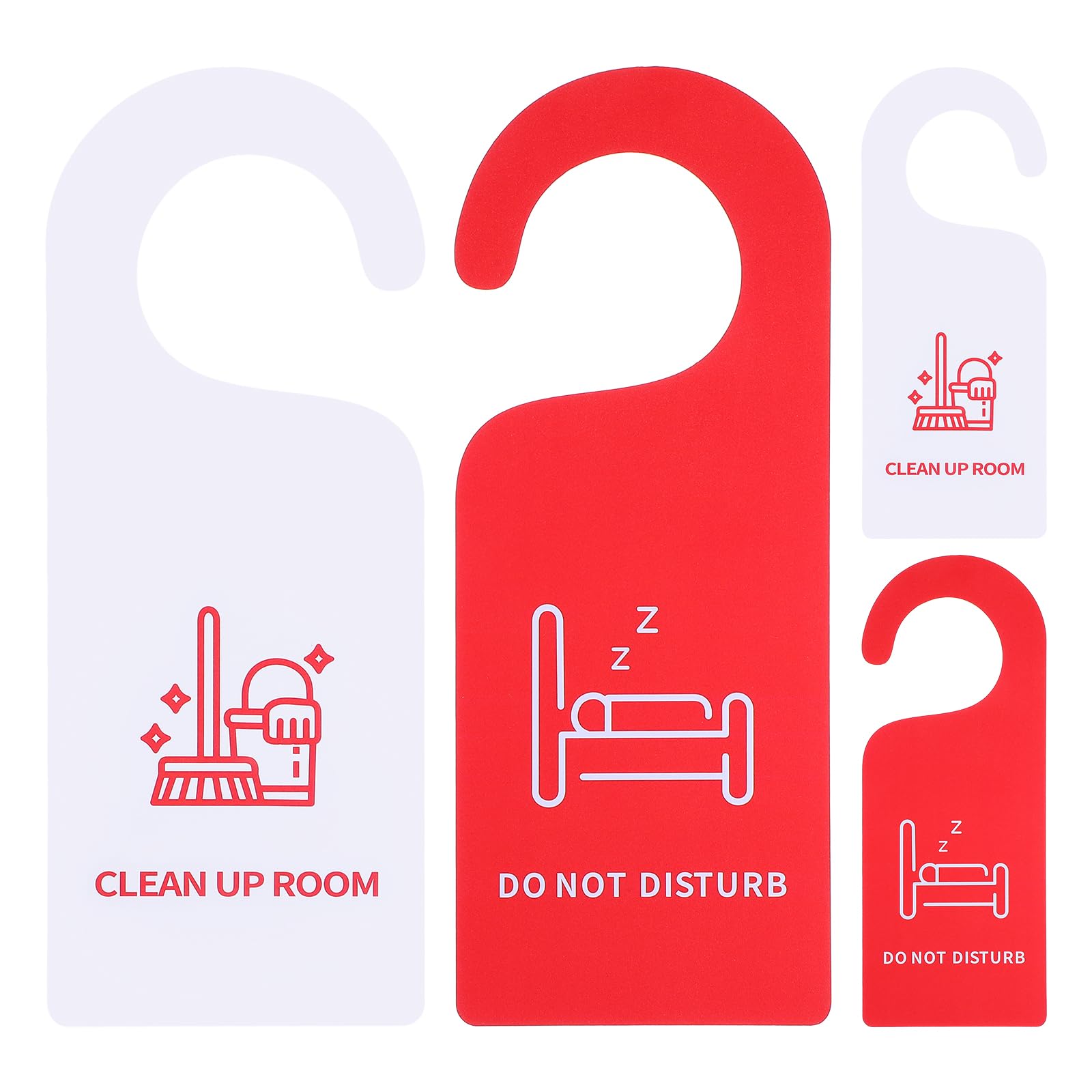 Set Di 4 Cartelli Per Maniglia Porta 'Non Disturbare' E 'Pulire Camera' – Doppio Lato In Plastica PVC Per Hotel E Uffici