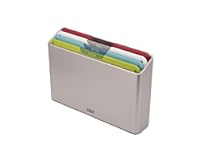 Joseph Joseph Folio 4-Piece Multi Colour coded Cutting Board Set&comma; Slimline case for organized Kitchen storage&comma; Silver