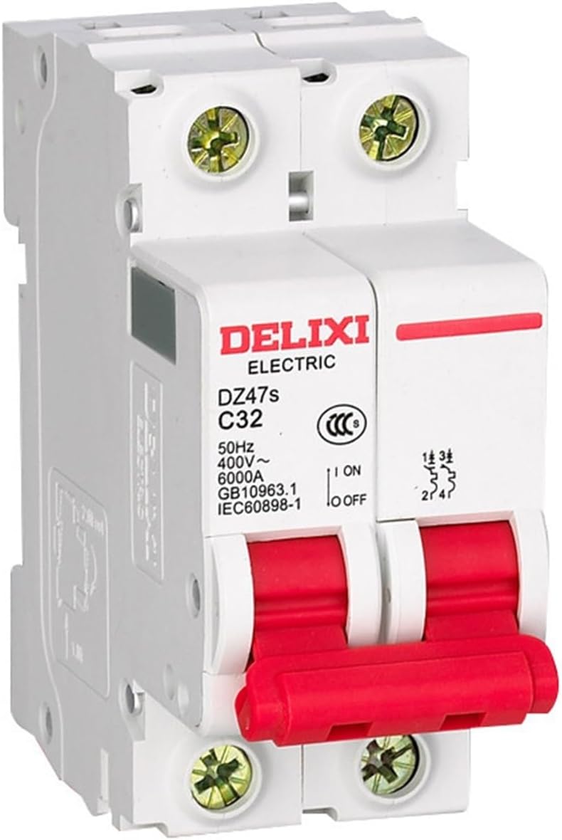 SaNzia DZ47S air Switch 2P Home Total gate Small Circuit Breaker 220 Open Switch 32a Total gate 63A (Size : DZ47s C 2P 1A)