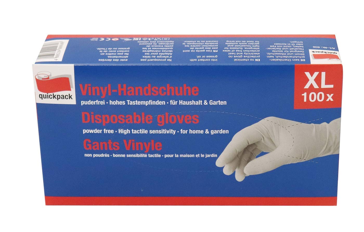 Quickpack 100 Einmal Handschuhe extra dünn Größe XL Einweghandschuhe puderfrei Baumarkt