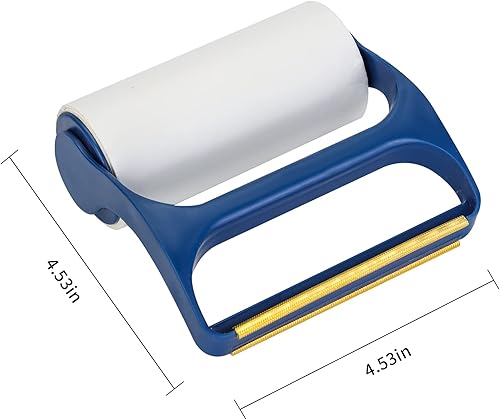 Miniatura 7 de Removedor de pelusa 2 en 1 resistente que es portátil para eliminar pelusas, polvo y pelo del pelo de mascotas con 6 repuestos de rodillo extra