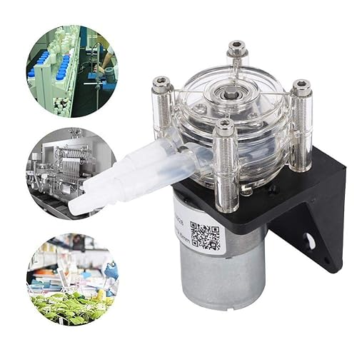 Miniatura 2 de Bomba peristáltica, bomba peristáltica de flujo grande de 16.9 fl ozmin hecha de acero inoxidable 304 con cabeza de PC transparente (12V)