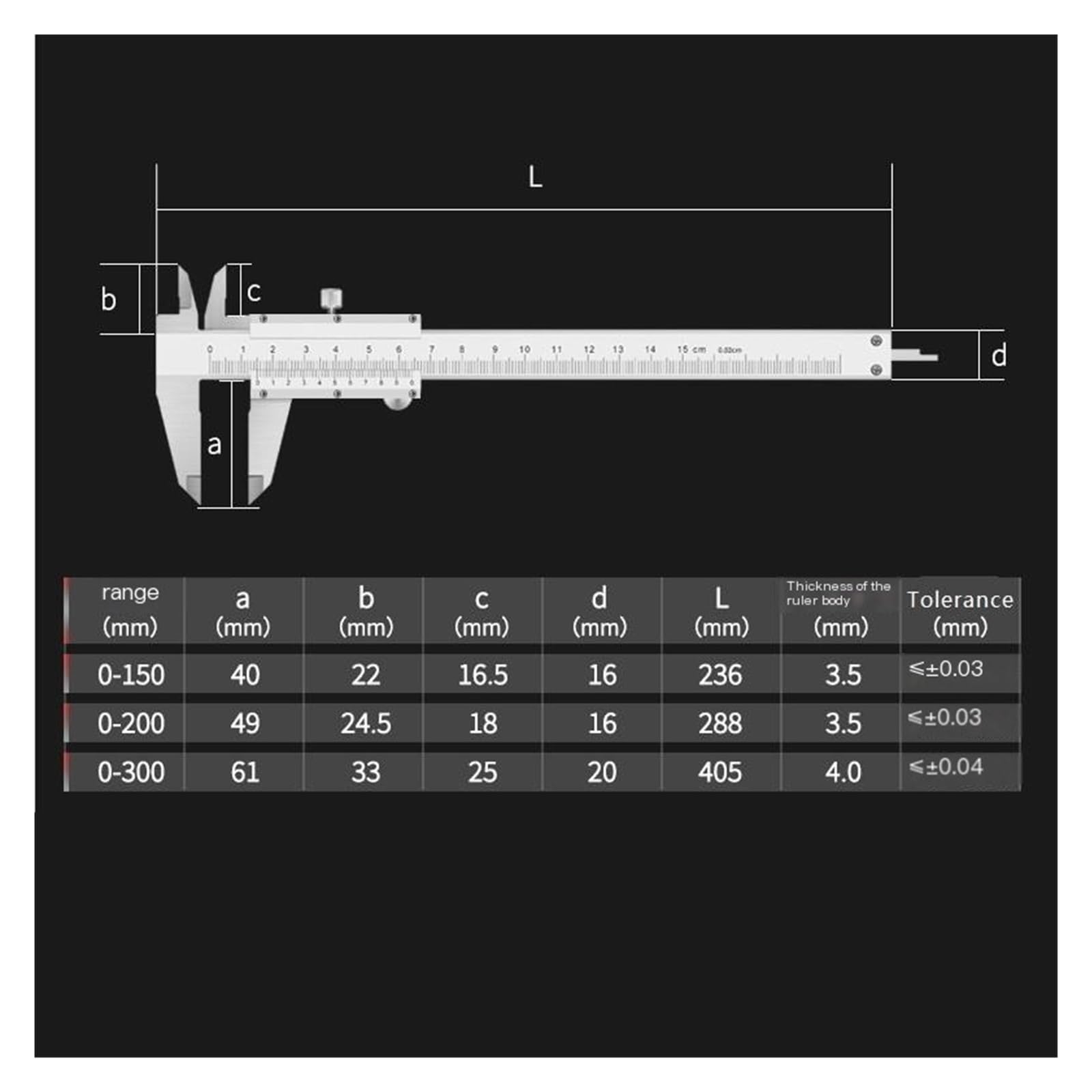 Suwmiarka ze stali nierdzewnej (0-150 mm)