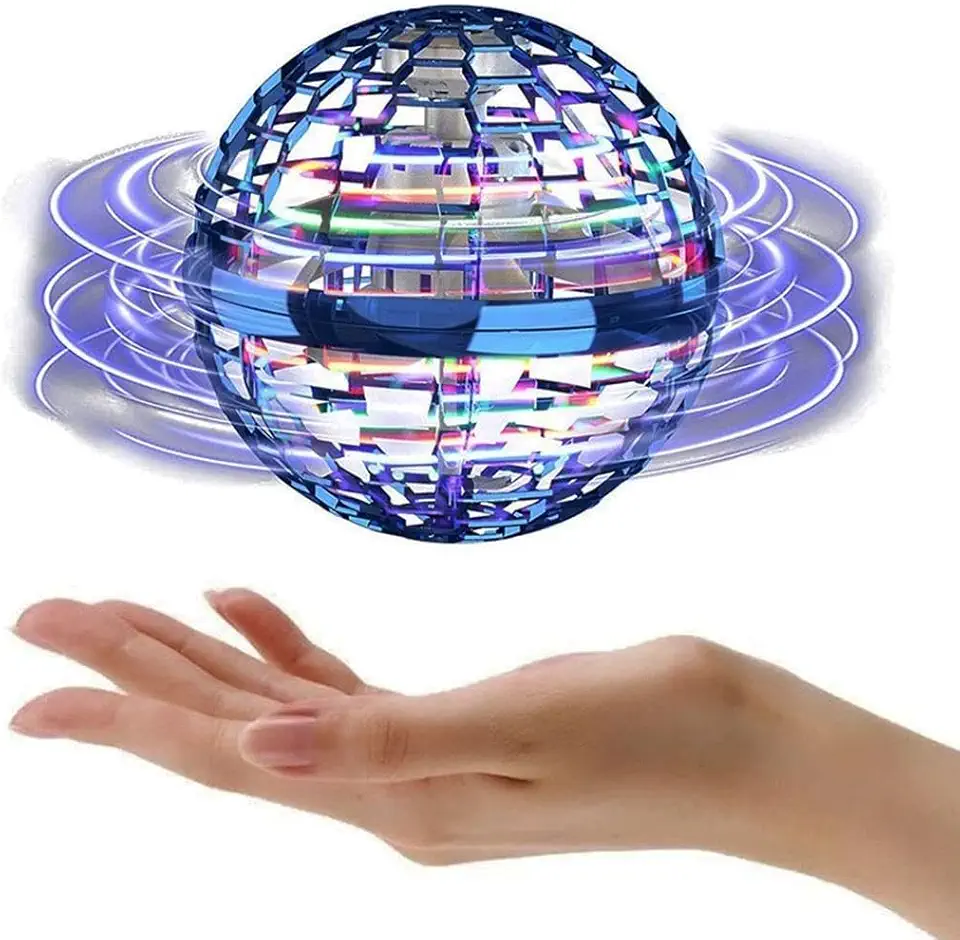 Brinquedo de esfera voadora – Brinquedo mágico atualizado 2023 com luz LED de rotação de 360°, bola espacial voadora bumerangue, jogos internos e externos, para meninos e meninas e adultos