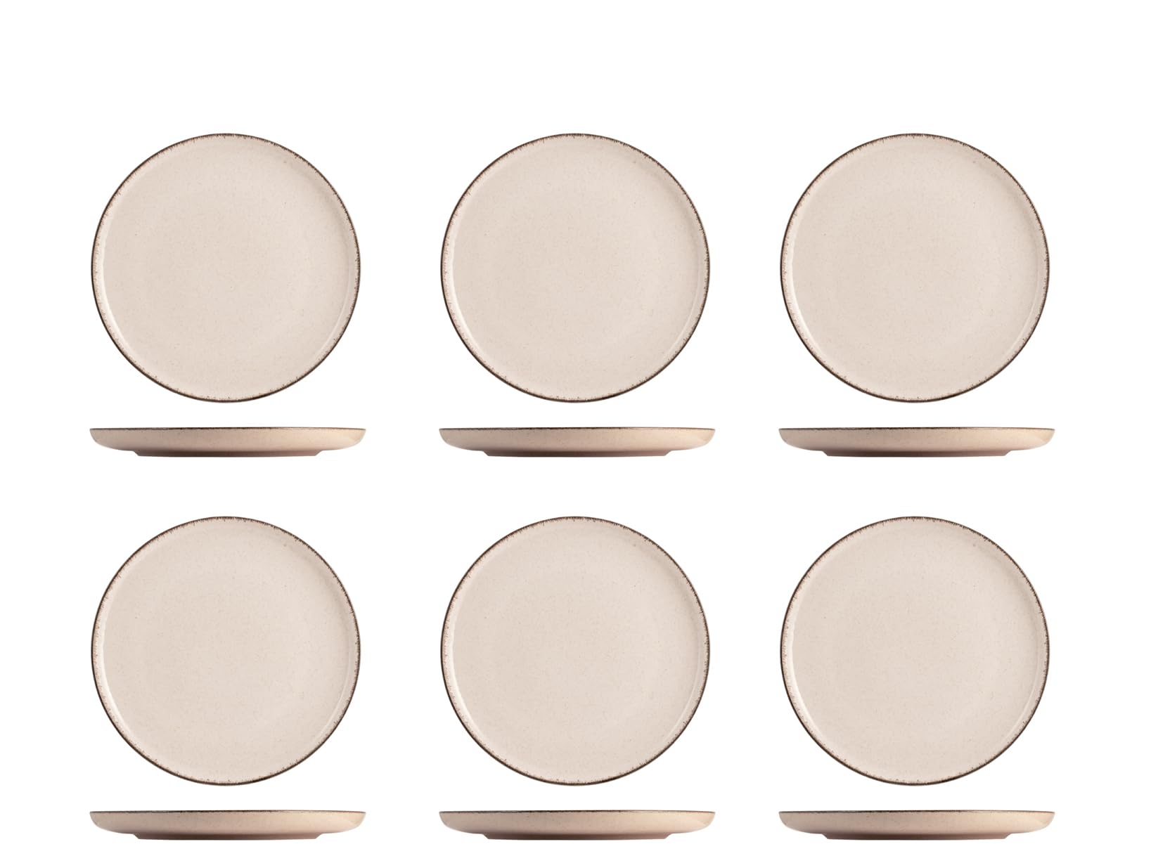 H&H Set of 6 Pearl Fruit Plates 19 cm Ivory