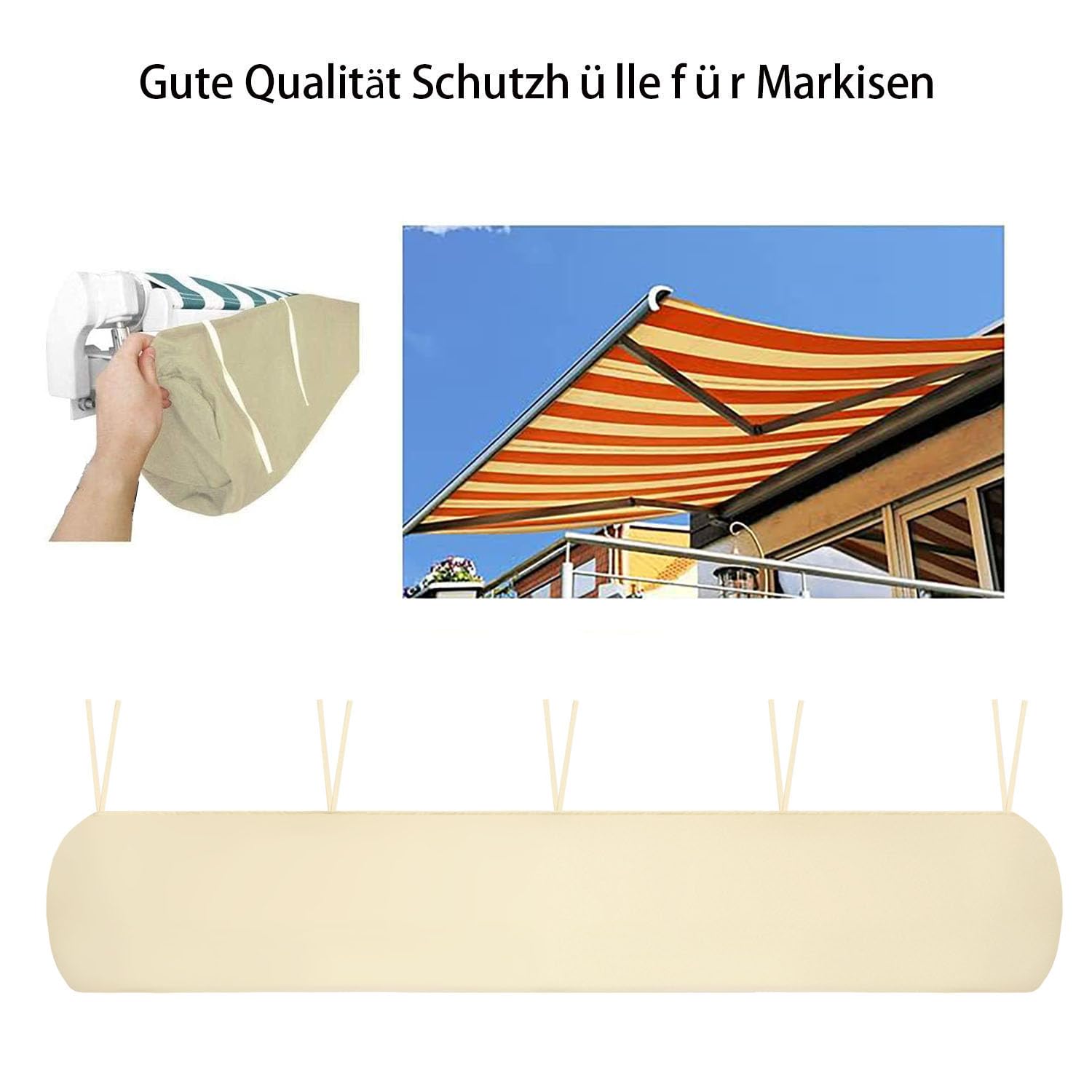Toldo impermeable de 6,5 m para patio, duradero, protector de toldo para jardín al aire libre, resistente a los rayos UV, bolsa de almacenamiento para tus muebles y terraza al aire libre