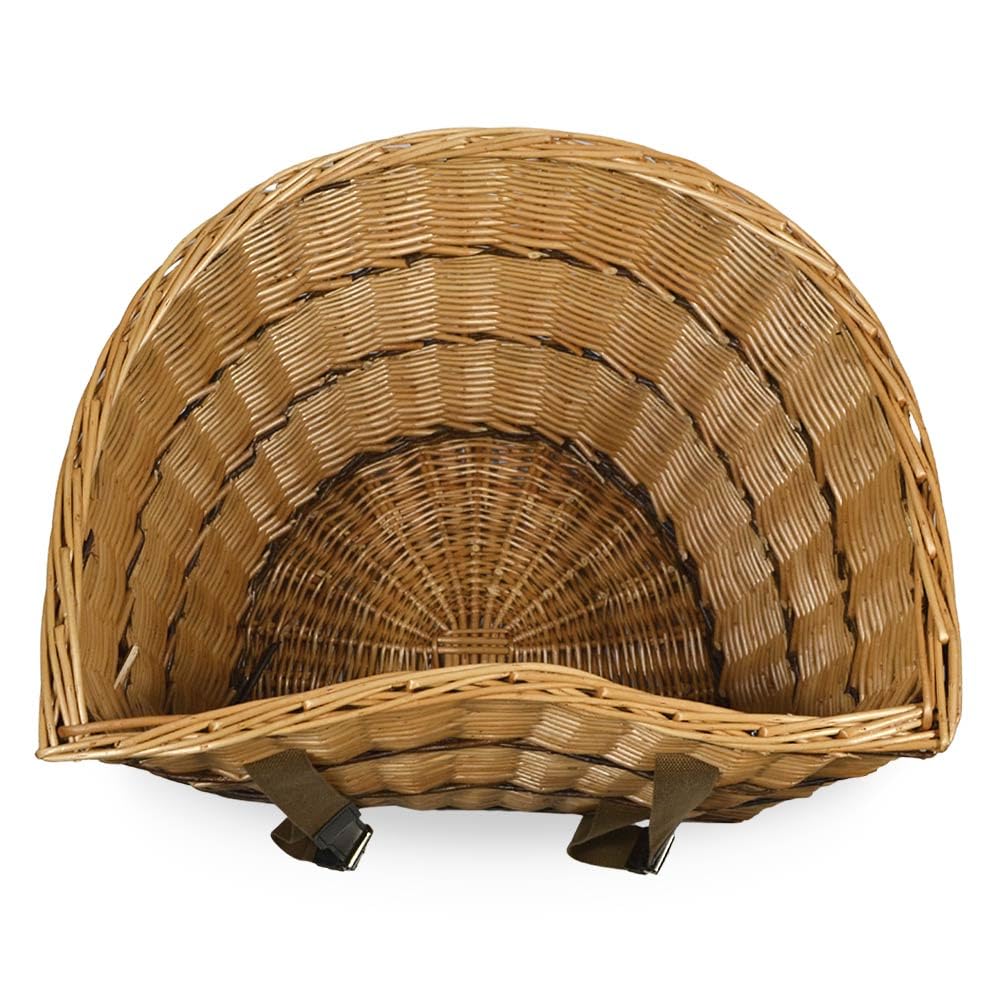 "Gerla Vimini Grande con Tracolle 52x38 h48 cm — Cesto Portalegna Camino, Raccolta Funghi e Castagne, Cesto Giardino — Zaino Spalla Rustico