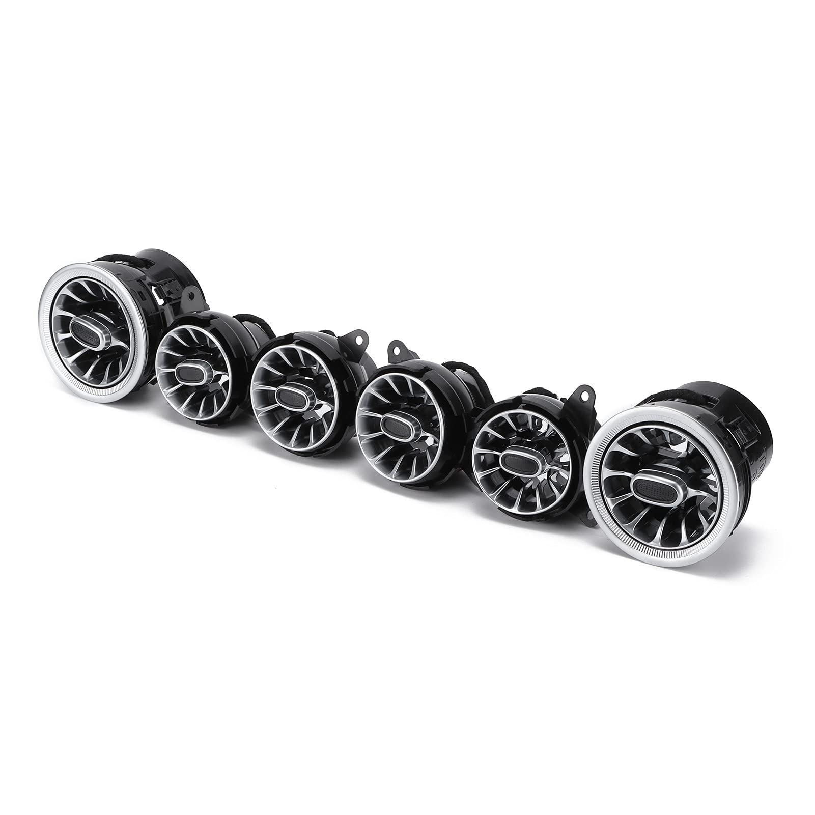 Kit de ventilación de Aire de turbina LED 64 Color de luz Ambiental Delantero para la Clase Mercedes S W222 2018 2020 ABS PC Material Play 6pcs