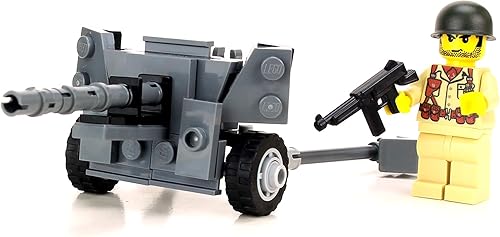 Battle Brick Juego de artillería coleccionable de 2.244 in M1 at-Gun World War 2