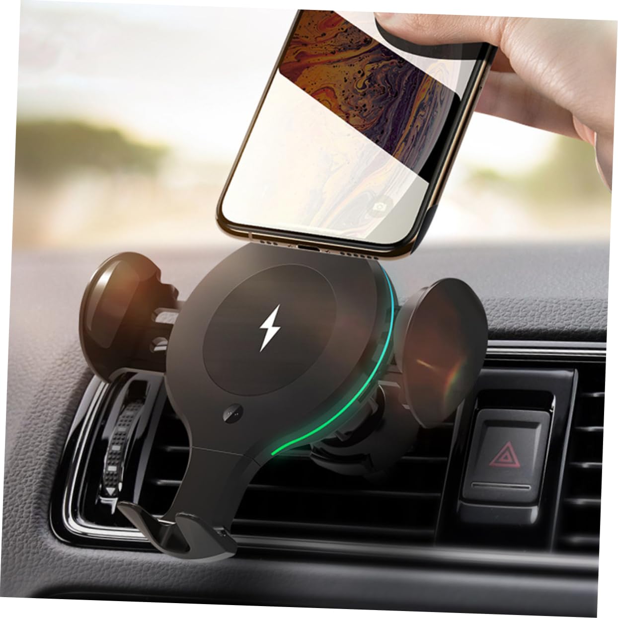 DOITOOL Caricatore 12v Auto Wireless da 10w Supporto per Telefono per Auto, Ricarica Sicura e Sensore Automatico, Compatibile Bocchette D'aria in Abs e Pom