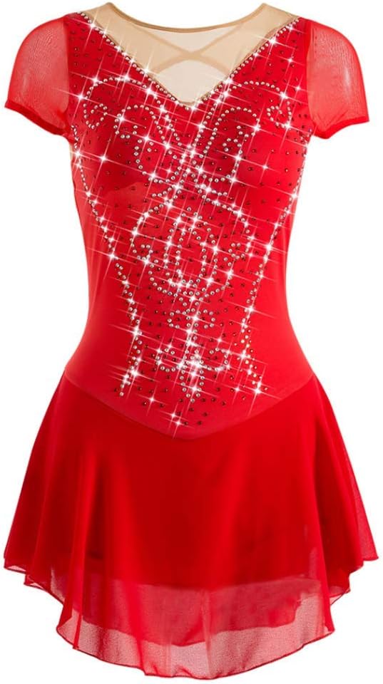 Girls Skating Competition Dance Skirt Ice Skating Costume Women's Figure Skating Dresses Gymnastics Leotards