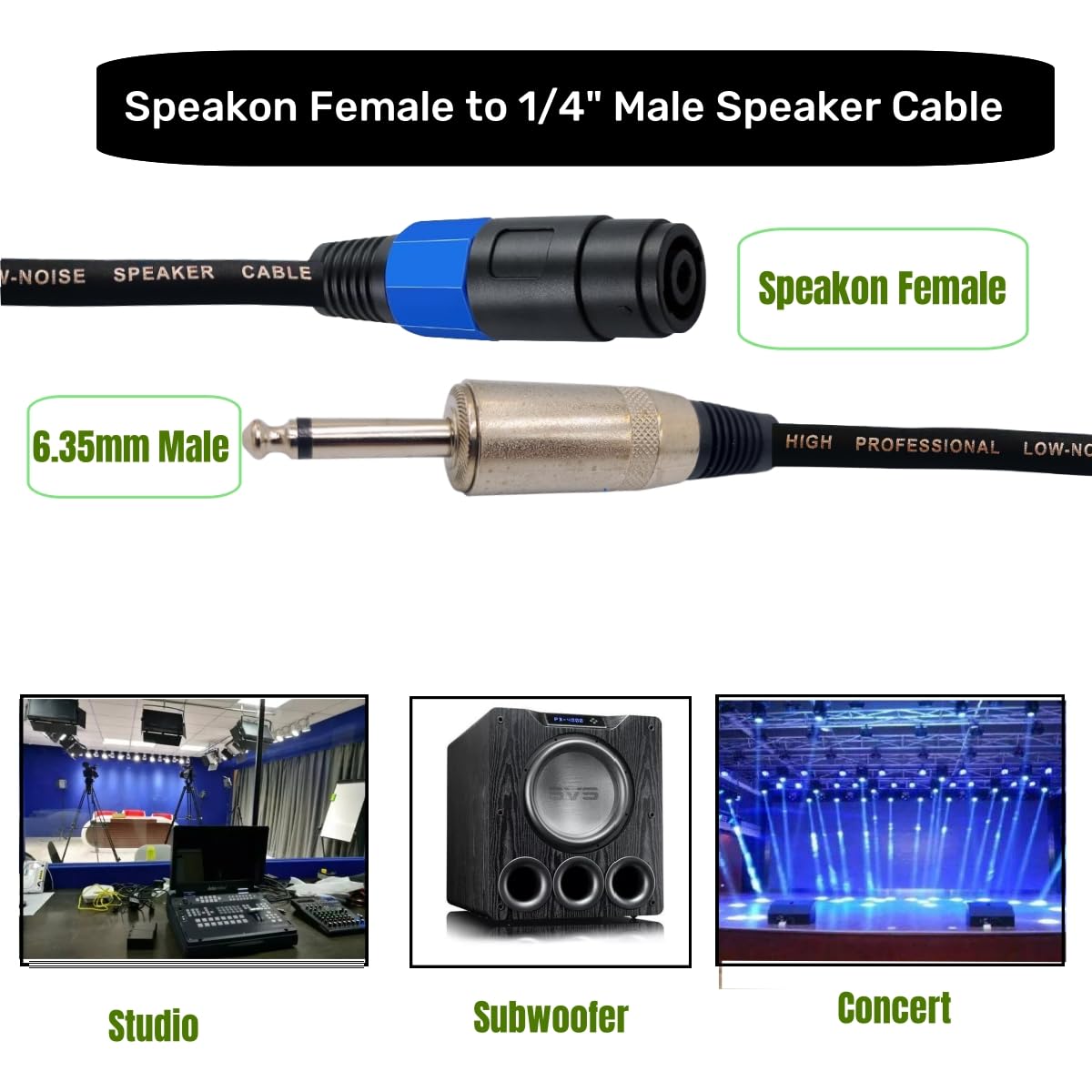 Amazon.com: Sam&Johnny Speakon to 1/4
